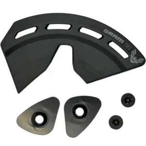 The front of black SRAM Bash Guards for GX Transmission and Eagle Chainrings.