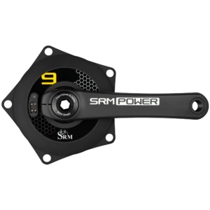Assembled SRM PM9 Origin Track Aluminum Power Meter with yellow PM9 decal